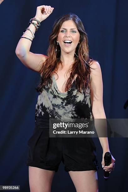 Hillary Scott of Lady Antebellum performs at Cruzan Amphitheatre on May 8, 2010 in West Palm Beach, Florida.