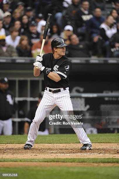 Gordon Beckham of the Chicago White Sox bats against the Seattle Mariners on April 24, 2010 at U.S. Cellular Field in Chicago, Illinois. The White...