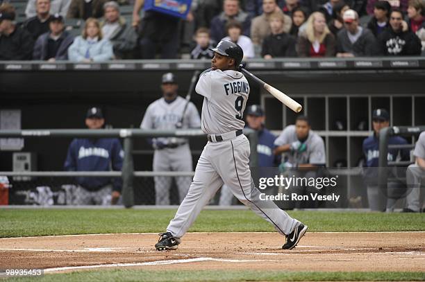 Chone Figgins of the Seattle Mariners bats against the Chicago White Sox on April 24, 2010 at U.S. Cellular Field in Chicago, Illinois. The White Sox...