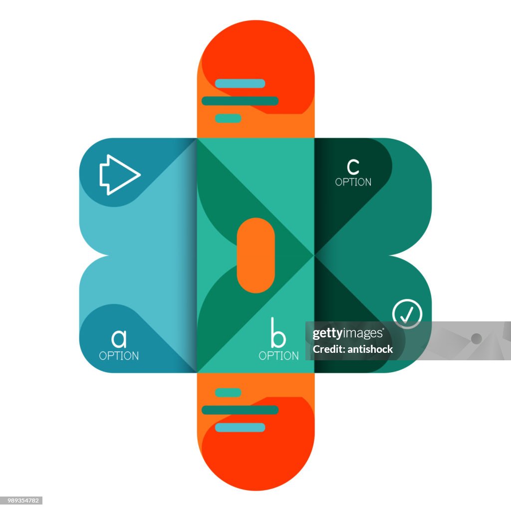 Infographics Option And Step By Step In Rounded Squares Element Of ...