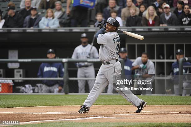Chone Figgins of the Seattle Mariners bats against the Chicago White Sox on April 24, 2010 at U.S. Cellular Field in Chicago, Illinois. The White Sox...