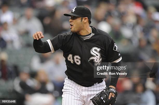 Sergio Santos of the Chicago White Sox pitches against the Seattle Mariners on April 24, 2010 at U.S. Cellular Field in Chicago, Illinois. The White...