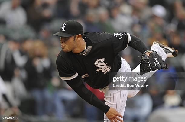 Sergio Santos of the Chicago White Sox pitches against the Seattle Mariners on April 24, 2010 at U.S. Cellular Field in Chicago, Illinois. The White...