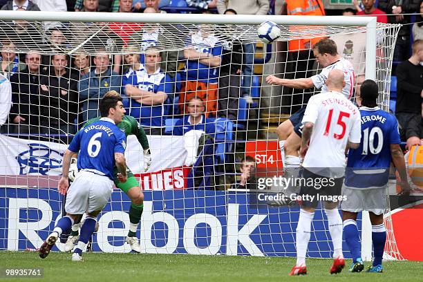 Bolton Wanderers's Kevin Davies scores during the Barclays Premier League match between Bolton Wanderers and Birmingham City at Reebok Stadium on May...