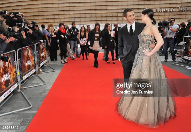 Actress Gemma Arterton and actor Jake Gyllenhaal attend the 'Prince Of Persia: The Sands Of Time' world premiere at the Vue Westfield on May 9, 2010...