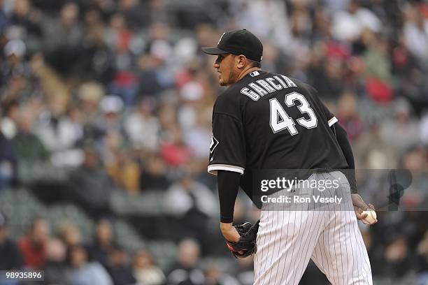 Freddy Garcia of the Chicago White Sox pitches against the Seattle Mariners on April 24, 2010 at U.S. Cellular Field in Chicago, Illinois. The White...