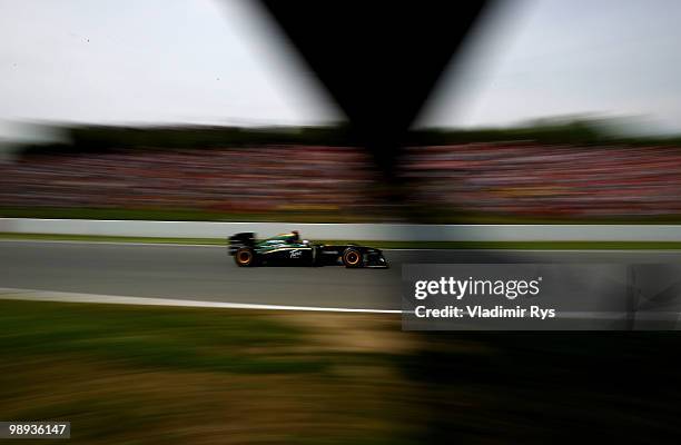 Jarno Trulli of Italy and Lotus drives during the Spanish Formula One Grand Prix at the Circuit de Catalunya on May 9, 2010 in Barcelona, Spain.