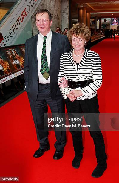 Director Mike Newell and wife Bernice Stegers attend the World film premiere of 'Prince Of Persia', at Vue Westfield on May 9, 2010 in London,...