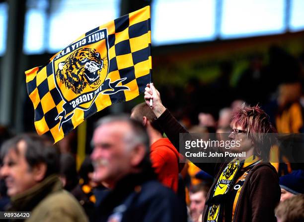 Hull City fan during the Barclays Premier League match between Hull City and Liverpool at KC Stadium on May 9, 2010 in Hull, England.