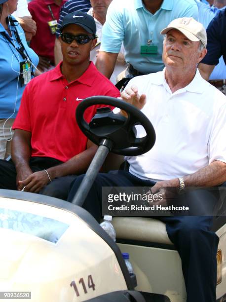 Tiger Woods is driven off the golf course by Joe Corless, the head of PGA TOUR security after Tiger withdraws on the seventh hole during the final...