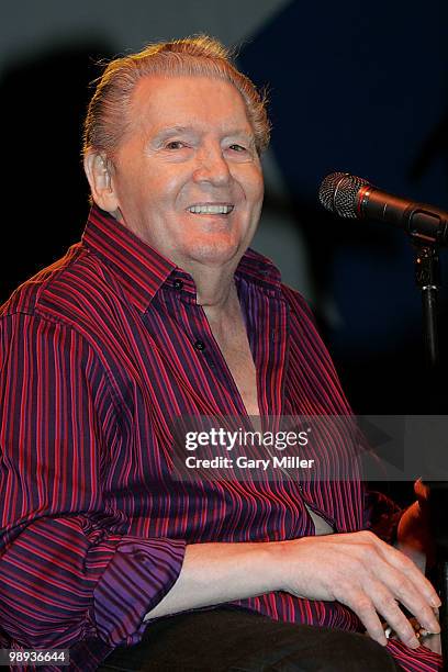 Jerry Lee Lewis closes out the final day of the Texas Revival Festival at the Nutty Brown Amphitheater on May 8, 2010 in Austin, Texas.