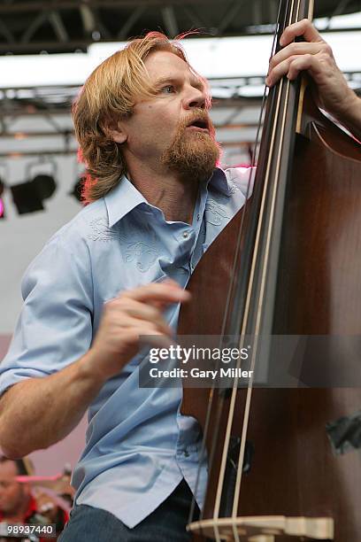 Musician Justin Butts performs in concert with Matt Hole and the Hot Rod Gang during the Texas Revival Festival at the Nutty Brown Amphitheater on...