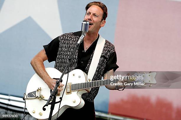 Musician/vocalist Buzz Campbell performs in concert with Buzz Campbell & Hot Rod Lincoln during the Texas Revival Festival at the Nutty Brown...