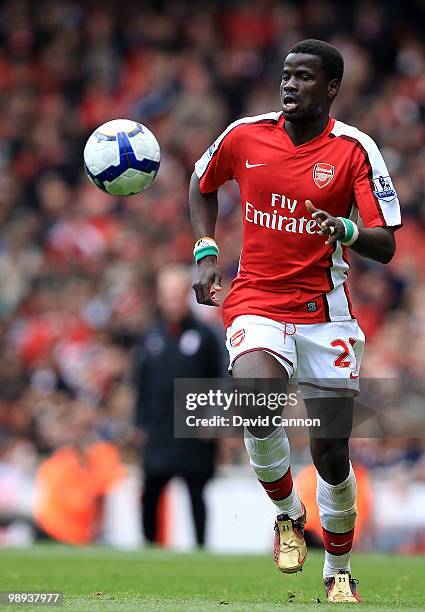 Emmanuel Eboue of Arsenal during the Barclays Premier League match between Arsenal and Fulham at The Emirates Stadium on May 9, 2010 in London,...