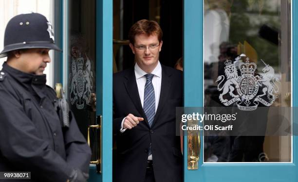 Liberal Democrat Danny Alexander , Chair of the Manifesto Group, leaves the Cabinet Office following talks with a team of senior figures from the...