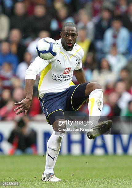 Ledley King of Tottenham Hotspur in action during the Barclays Premier League match between Burnley and Tottenham Hotspur at Turf Moor on May 09,...