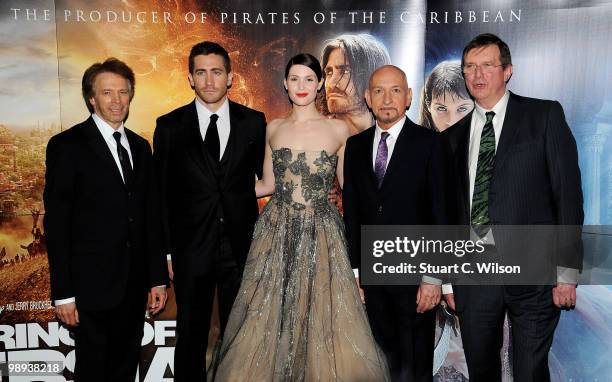 Producer Jerry Bruckheimer, Jake Gyllenhaal, Gemma Arterton, Sir Ben Kingsley and Director Mike Newell attend the World Premiere of 'Prince of...