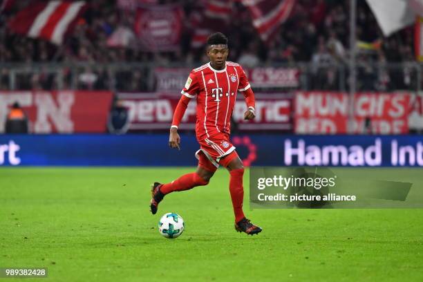 Bundesliga, Bayern Muenchen vs. 1. FC Koeln, 16th play day in the Allianz Arena in Munich, Germany, 13 December 2017. David Alaba of Bayern Muenchen....