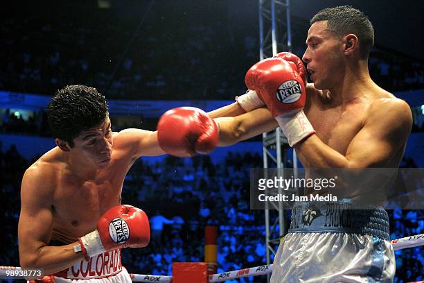 Mexican boxer Jorge ?Coloradito? Solis fights with Mario Santiago of Puerto Rico for the World Boxing Association, Interim World super Featherweight...