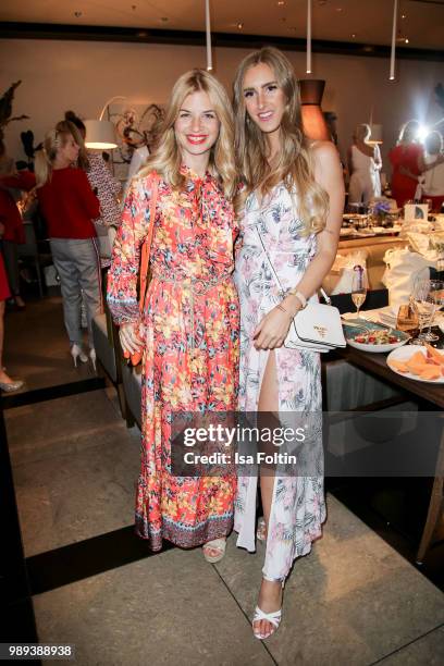 German actress Susan Sideropoulos and Designer and blogger Leslie Huhn during the Ladies Dinner at Hotel De Rome on July 1, 2018 in Berlin, Germany.