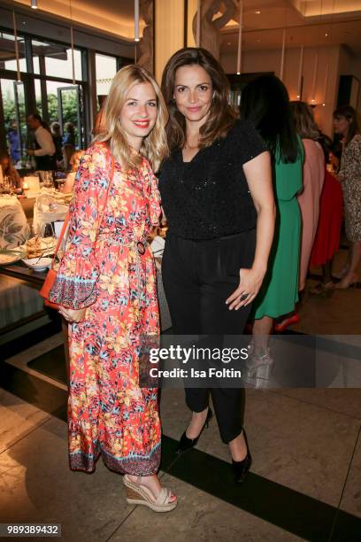 German actress Susan Sideropoulos and German actress Rebecca Immanuel during the Ladies Dinner at Hotel De Rome on July 1, 2018 in Berlin, Germany.