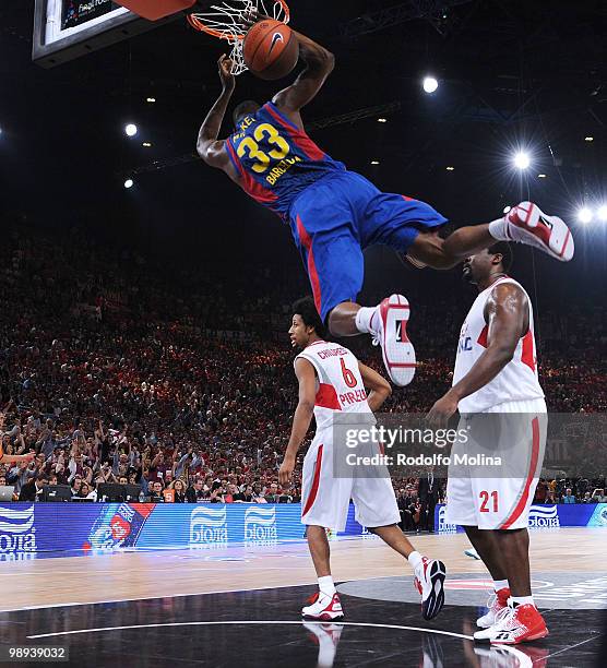 Pete Mickeal, #33 of Regal FC Barcelona in action during the Euroleague Basketball Final Four Final Game between Regal FC Barcelona vs Olympiacos at...