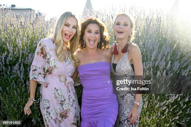 Xenia Seeberg, Gitta Saxx and Sonja Kiefer during the Ladies Dinner at Hotel De Rome on July 1, 2018 in Berlin, Germany.