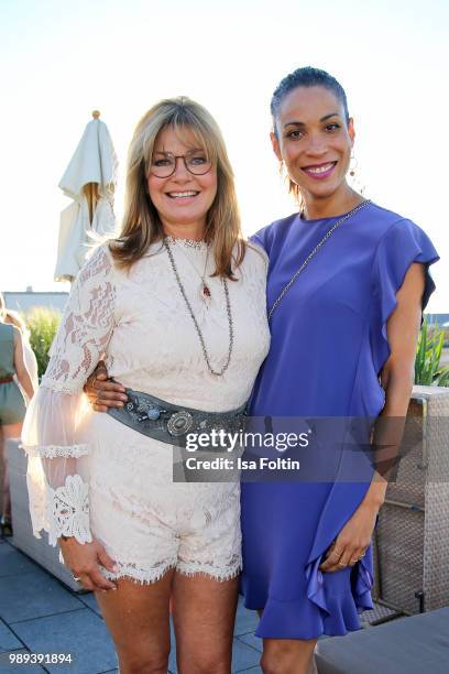 German actress Maren Gilzer and German presenter Annabelle Mandeng during the Ladies Dinner at Hotel De Rome on July 1, 2018 in Berlin, Germany.