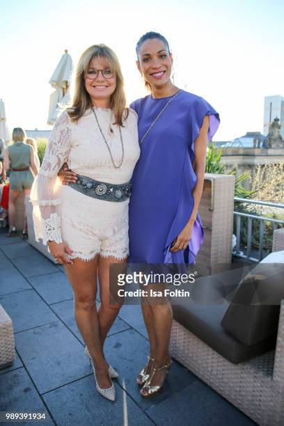 German actress Maren Gilzer and German presenter Annabelle Mandeng during the Ladies Dinner at Hotel De Rome on July 1, 2018 in Berlin, Germany.