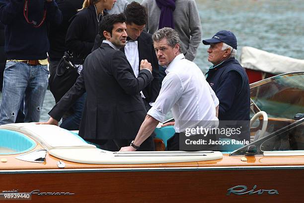 Eric Dane and Luis Figo and Matthew Fox are seen while filming for IWC on May 8, 2010 in Portofino, Italy.