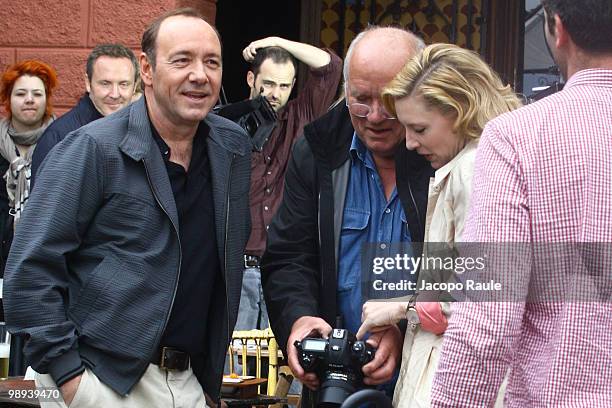 Cate Blanchett and Kevin Spacey and Peter Lindbergh on May 8, 2010 in Portofino, Italy.