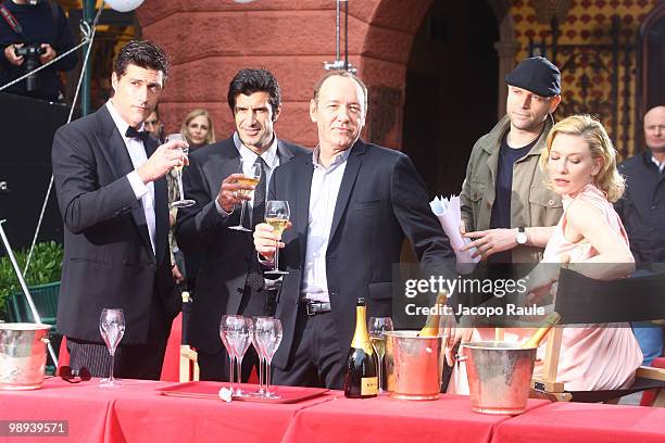 Matthew Fox, Luis Figo, Kevin Spacey, Marc Forster and Cate Blanchett are seen while filming for IWC on May 8, 2010 in Portofino, Italy.