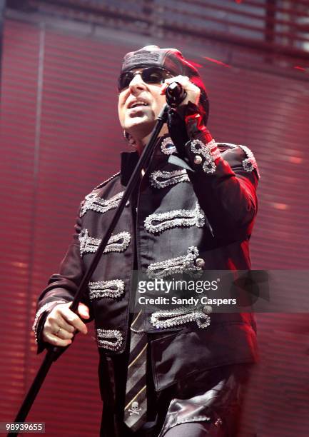 Klaus Meine of the Scorpions performs on stage at Olympiahalle on May 8, 2010 in Munich, Germany.