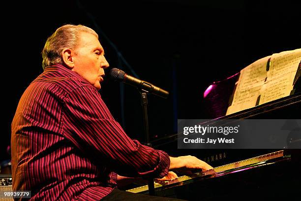 Jerry Lee Lewis performs in concert on day two of The Revival Festival at The Nutty Brown Amphitheater on May 8, 2010 in Austin, Texas.