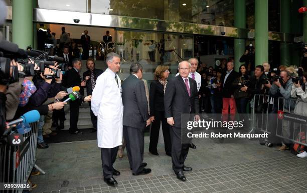 President of the Catalunya Generalitat Jose Montilla visits the King of Spain Juan Carlos I at the Hospital Clinic of Barcelona, after he had an...