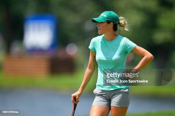 Jaye Marie Green looks on from the 18th hole during the final round of the KPMG Women's PGA Championship on July 1, 2018 at the Kemper Lakes Golf...