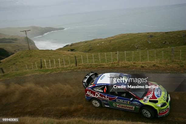 Jari Matti Latvala of Finland and co-driverMikka Anttila of Finland drive their BP Abu Dhabi Ford Focus during Leg3 of the WRC Rally of New Zealand...