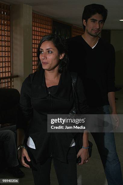 Sportswoman Jashia Luna during the funeral of ex-clavadista and Olympic Mexican medalist Joaquin Capilla at Gayosso in Mexico City on May 9, 2010 in...