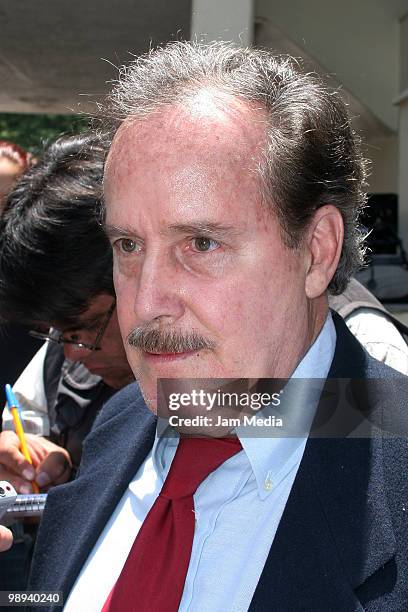 Brother of Joaquin Capilla, Carlos Capilla, during the funeral of ex-clavadista and Olympic Mexican medalist Joaquin Capilla at Gayosso in Mexico...