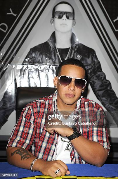 Daddy Yankee greets fans and signs autographs to promote his new record release "Mundial" on May 9, 2010 in Miami, Florida.