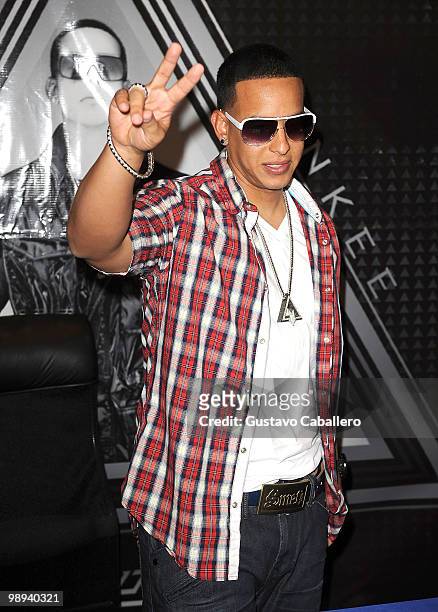 Daddy Yankee greets fans and signs autographs to promote his new record release "Mundial" on May 9, 2010 in Miami, Florida.