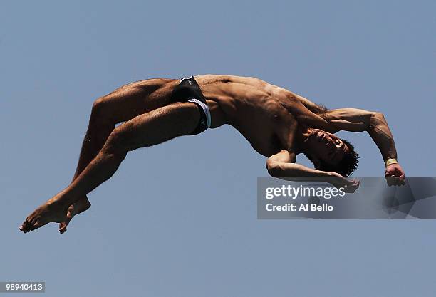 Nick McCrory of the USA dives during the Men's 10 Meter Platform Final at the Fort Lauderdale Aquatic Center during Day 4 of the AT&T USA Diving...