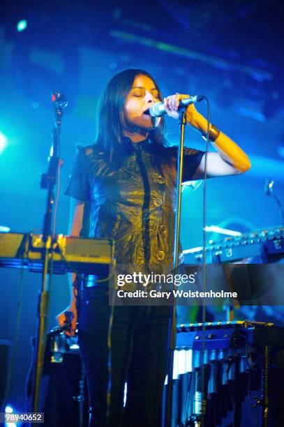 Hope Sandoval of Hope Sandoval and The Warm Inventions performs on stage during day three of All Tomorrow's Parties Festival at Butlins Holiday...