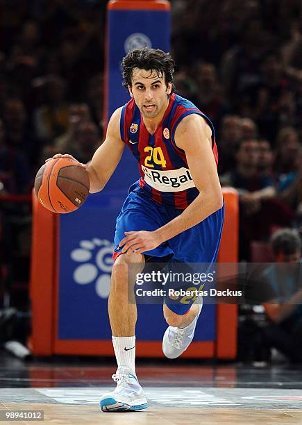 Victor Sada, #24 of Regal FC Barcelona in action during the Euroleague Basketball Final Four Final Game between Regal FC Barcelona vs Olympiacos at...