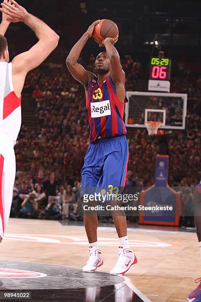 Pete Mickeal, #33 of Regal FC Barcelona in action during the Euroleague Basketball Final Four Final Game between Regal FC Barcelona vs Olympiacos at...