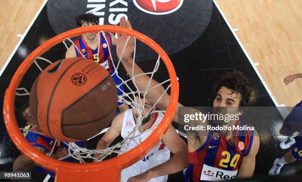 Victor Sada, #24 of Regal FC Barcelona in action during the Euroleague Basketball Final Four Final Game between Regal FC Barcelona vs Olympiacos at...