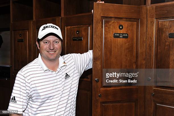 Tim Clark was presented his new Champions locker in the past Champions Locker Room after winning THE PLAYERS Championship on THE PLAYERS Stadium...