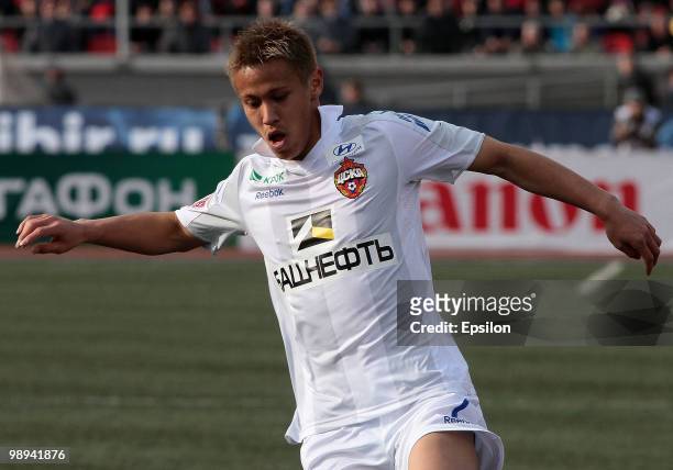 Keisuke Honda of PFC CSKA Moscow in action during the Russian Football League Championship match between PFC CSKA Moscow and Sibir, Novosibirsk at...