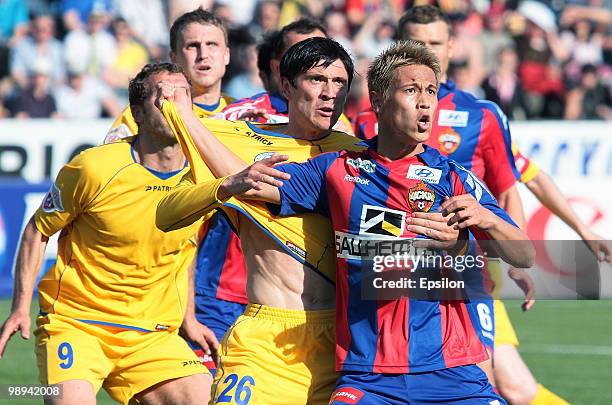 Keisuke Honda of PFC CSKA Moscow in action during the Russian Football League Championship match between PFC CSKA Moscow and FC Rostov, Rostov-on-Don...