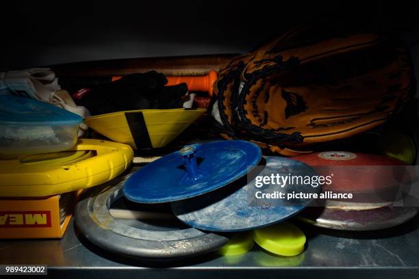 Borken discus lies in an equipment cupboard at the Olympic Training Centre in Berlin, Germany, 28 November 2017. Christoph Harting is a controversial...